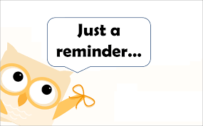 Owl holding a reminder sign