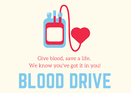 blood drive with bottle and heart