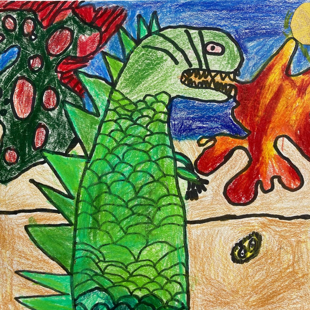 Child's drawing of dragon