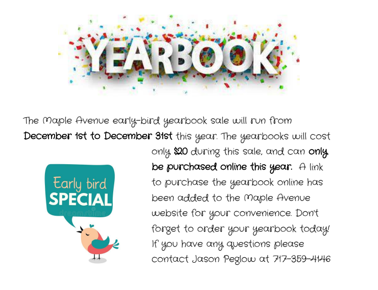 Early-Bird Special Yearbook | Maple Avenue Middle School