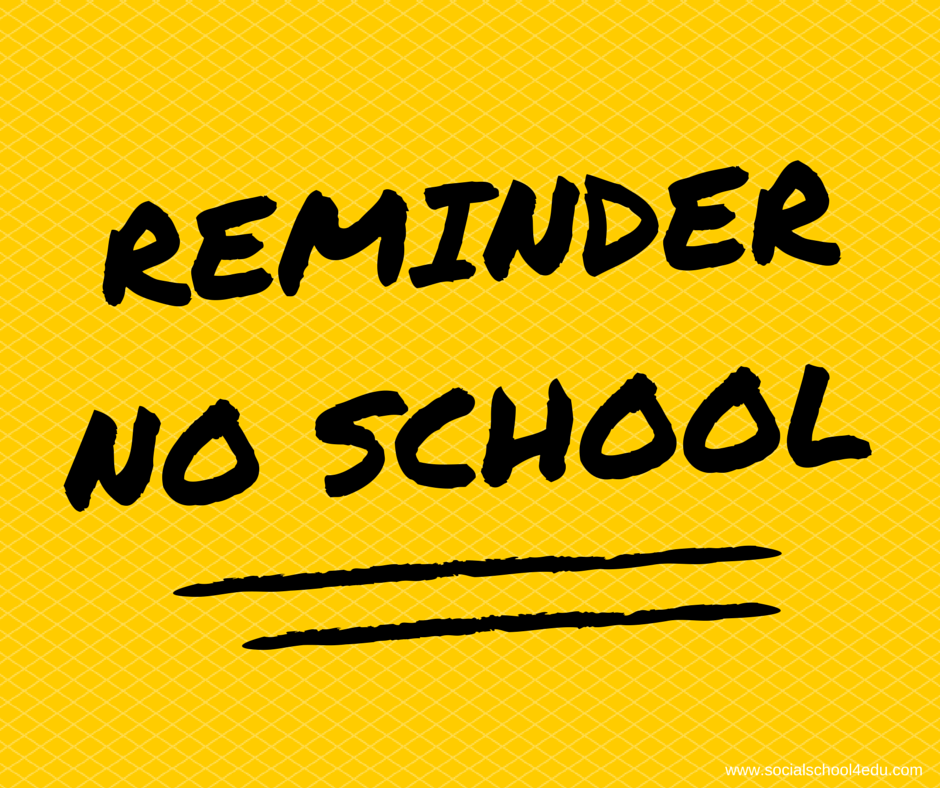 No School Reminder Post it Note