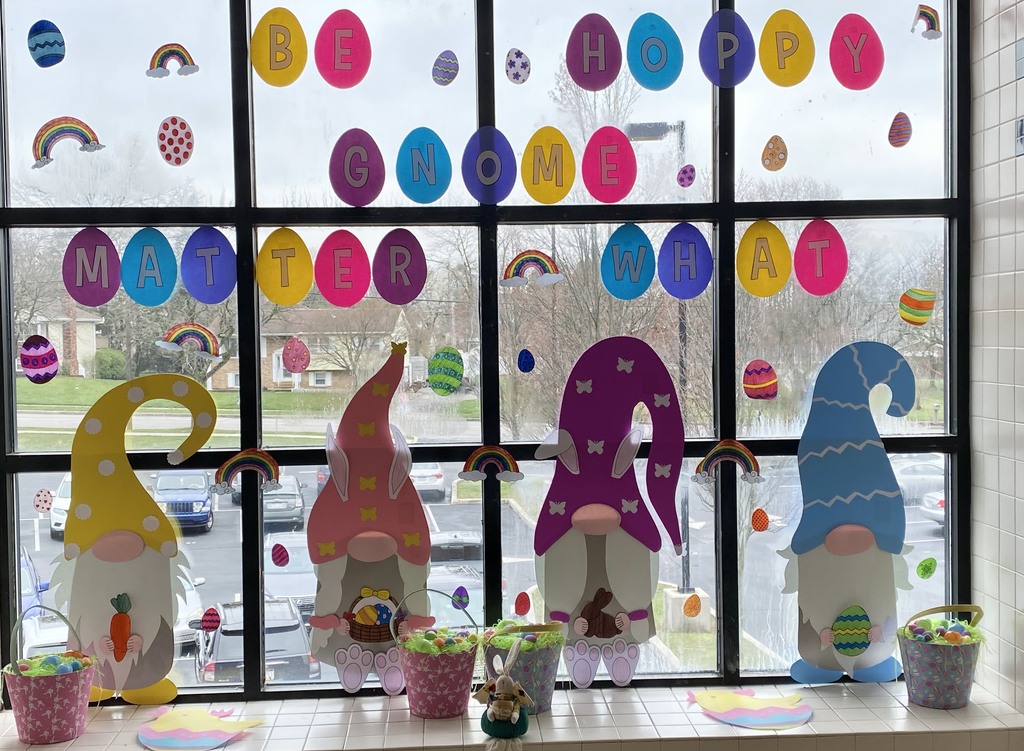 Gnome Easter Decorated Window