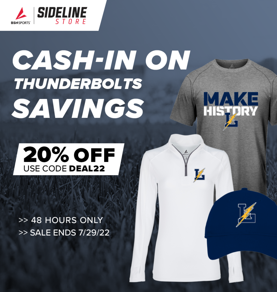 Sideline Store; Cash-In on Thunderbolts Savings; 20% off