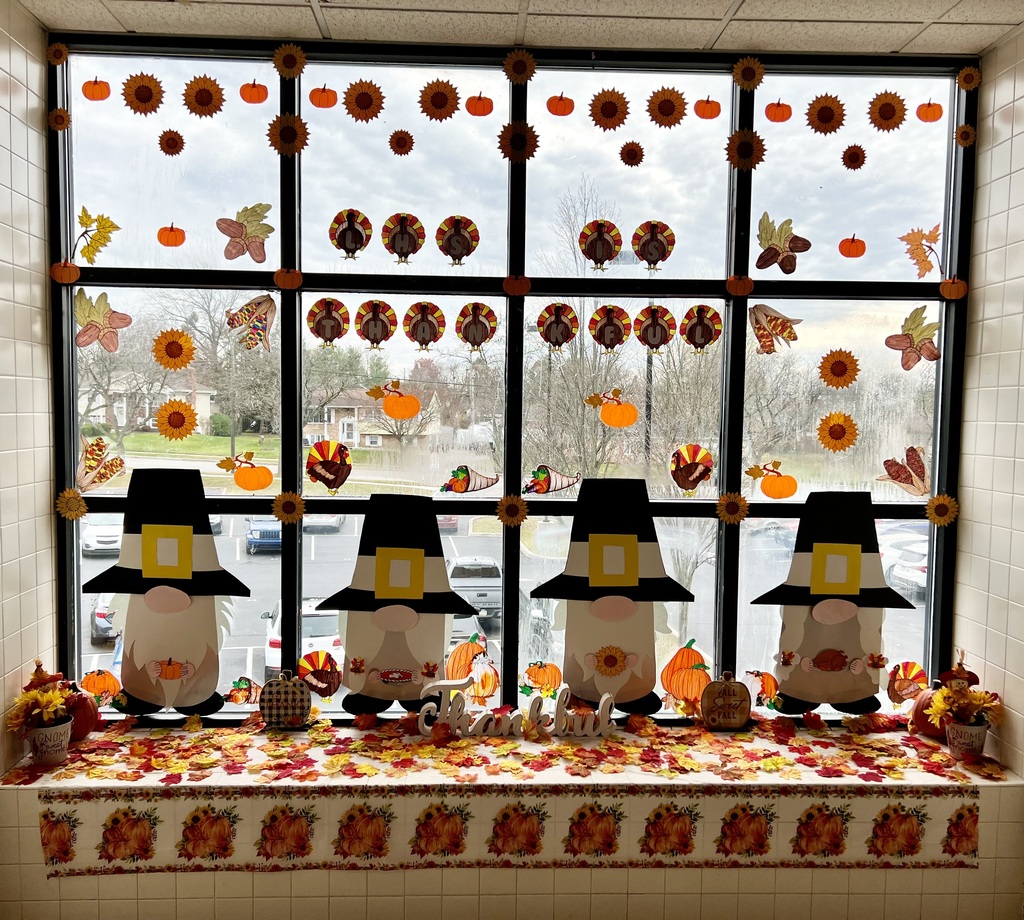 Decorated Window for Thanksgiving