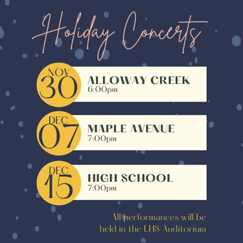 Holiday Concerts Dates