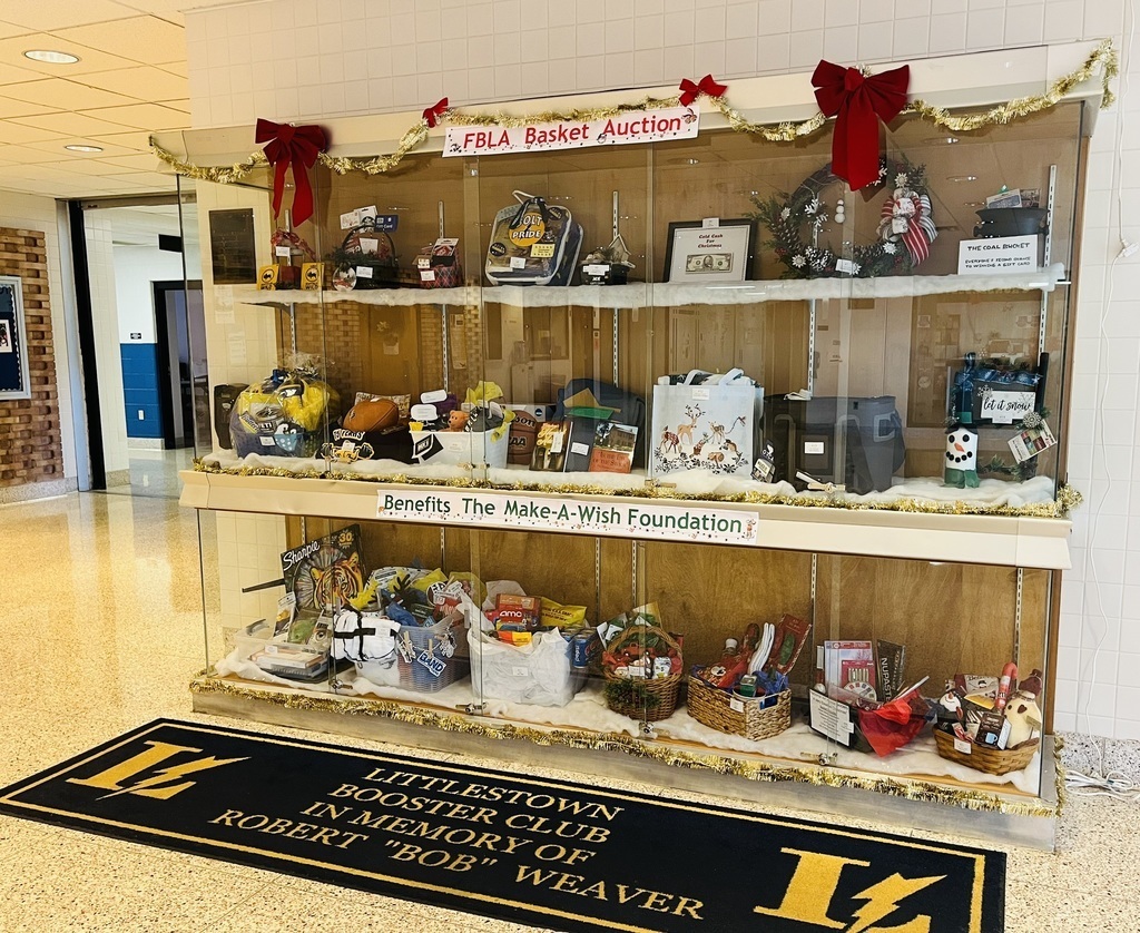 Littlestown FBLA is hosting its annual Christmas Basket Auction again this year to support The Make-A-Wish Foundation. There are 21 amazing baskets to win! The baskets can be viewed online. Tickets can be purchased online between December 8-21. The drawing will occur on Thursday, December 22. All winners will be notified that afternoon. Having trouble ordering tickets? Visit LHS Athletic’s Online Box Office to order your tickets (25 chances for $5). See links below!   TO VIEW BASKETS: https://docs.google.com/presentation/d/1Jh7jR38QNDRxE0U5Ag1dTvccWa-M99AjCO9zC3JZr_U/edit?usp=sharing   LHS ONLINE BOX OFFICE: https://www.lasd.k12.pa.us/page/online-box-office