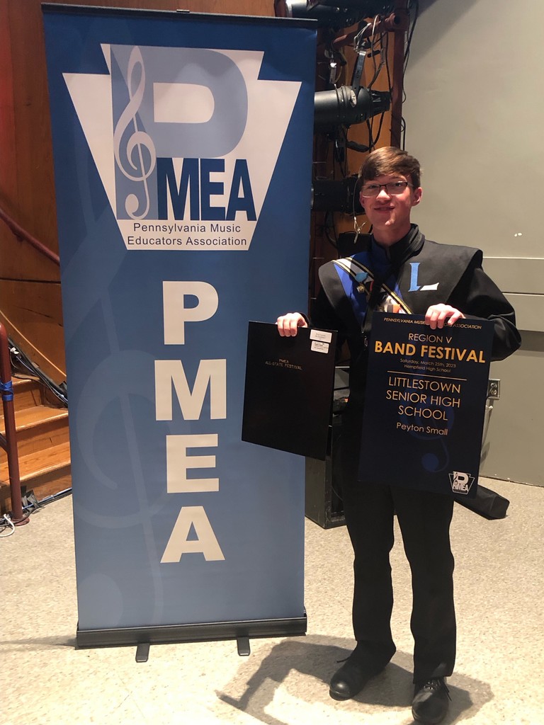Congratulations to LHS’s Peyton Small, who finished 1st chair at the PMEA Region V Band Festival and has been accepted into the PMEA All-State Wind Ensemble! This is an INCREDIBLE achievement and is well-deserved by such a talented, dedicated, and hard-working student