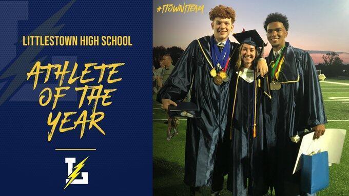 Congratulations to your 2021 Senior Athletes of the Year!!!  Male Co-Athlete of the Year - Dante Elliot and Jayden Weishaar  Female Athlete of the Year - Leah Stevens